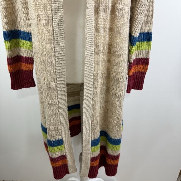 Matilda Jane Stay Cozy Cardigan Sweater Hooded Duster Small Open Front Metallic - Picture 4 of 15